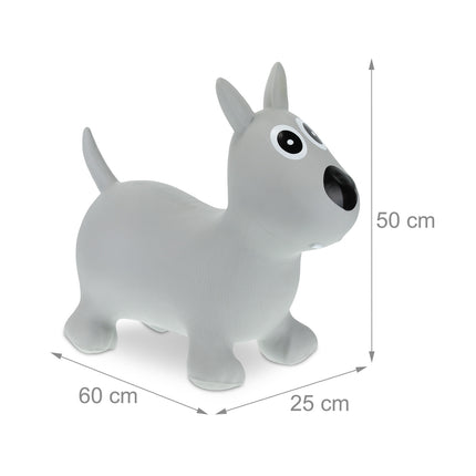 Chien animal rebondissant gris