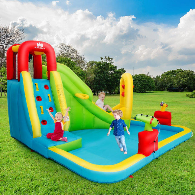 Hüpfburg Aufblasbares Spielbecken Wasserpark Planschbecken mit Rutsche 400 x 335 x 230 cm Farbig