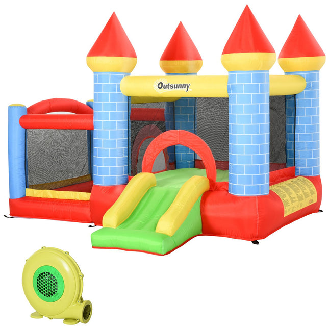 Hüpfburg aufblasbar mit Rutsche und Pool für Kinder 3-8