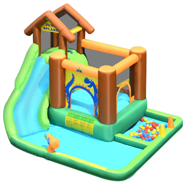 Château gonflable avec souffleur Parc toboggan aquatique gonflable avec toboggan 368 x 303 x 230 cm Coloré