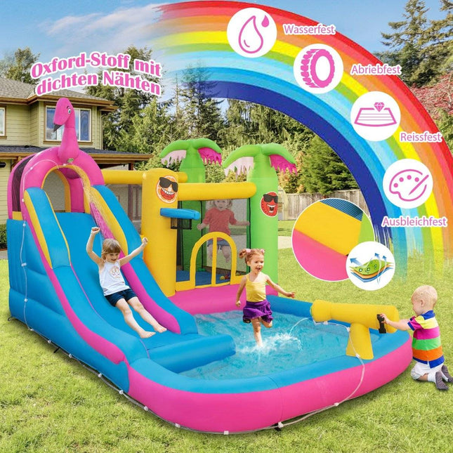 Hüpfburg mit Gebläse Wasserpark im Flamingo-Thema 450 x 300 x 260 cm