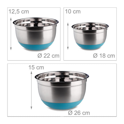 Ensemble de bols 3 pièces avec base antidérapante