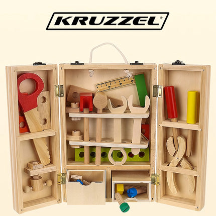 Kiste + Satz Holzwerkzeuge 22697 