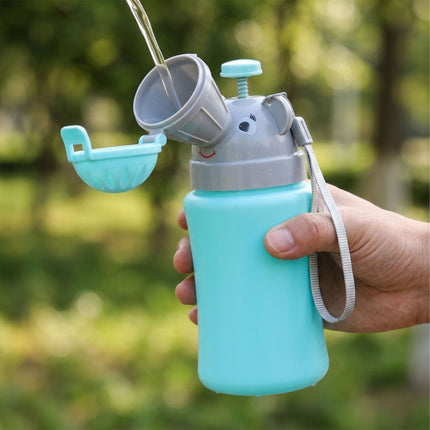 Ensemble urinoir grenouille pour garçon avec bouteille de voyage, vert et bleu