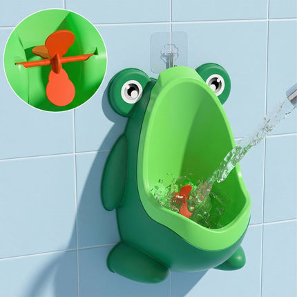 Ensemble urinoir grenouille pour garçon avec bouteille de voyage, vert et bleu