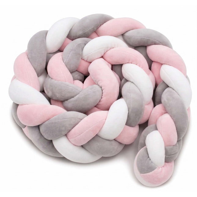 Tour de lit bébé tressé, 220 cm – Doux et coloré