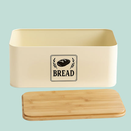 Brotkasten mit Bambusdeckel – Retro-Design, Metallgehäuse