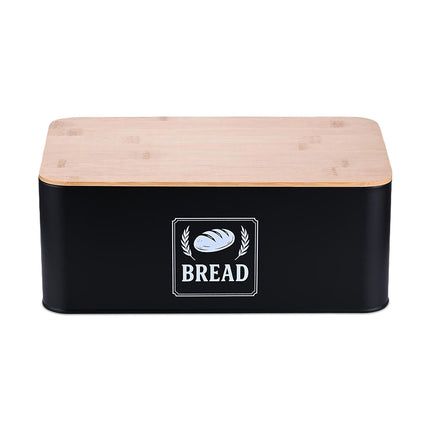 Brotkasten mit Bambusdeckel – Retro-Design, Metallgehäuse