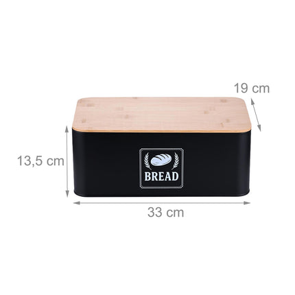 Brotkasten mit Bambusdeckel – Retro-Design, Metallgehäuse