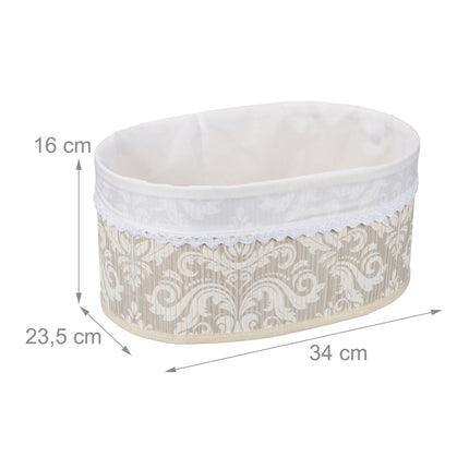 Corbeille à pain en bambou, motif floral