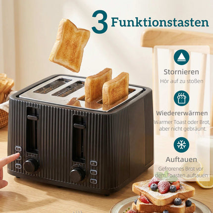 Frühstücks-Set: 1,7-L-Wasserkocher, 4-Schlitz-Toaster, Eierkocher