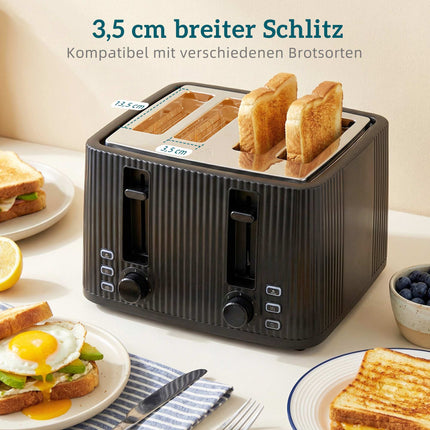 Frühstücks-Set: 1,7-L-Wasserkocher, 4-Schlitz-Toaster, Eierkocher