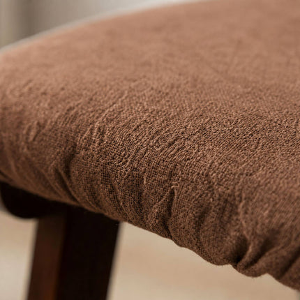 Repose-pieds ergonomique marron, bois de hêtre et lin, 29 x 40 x 25 cm
