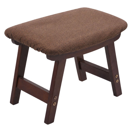 Repose-pieds ergonomique marron, bois de hêtre et lin, 29 x 40 x 25 cm