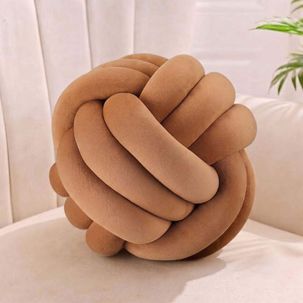 Oreiller nœud marron – 25 cm, mousse de polyester