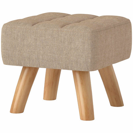 Repose-pieds marron aspect lin, rembourré, capacité de charge 110 kg