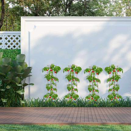 Tuteurs pour plantes marron avec anneaux, 120 cm