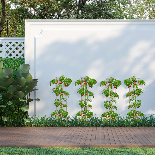 Tuteurs pour plantes marron avec anneaux, 120 cm