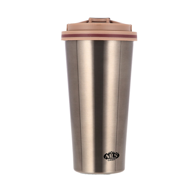 Brauner Thermobecher – Isoliert, wiederverwendbar, 530 ml