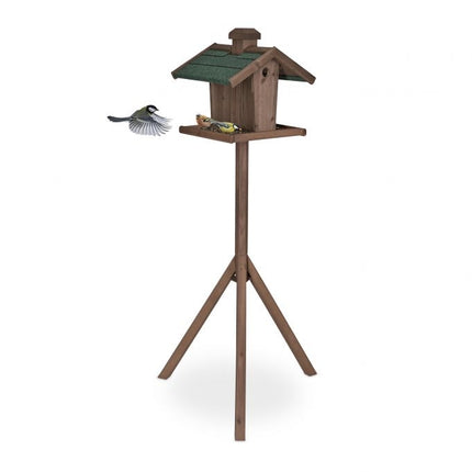 Braunes Vogelhäuschen auf Stange