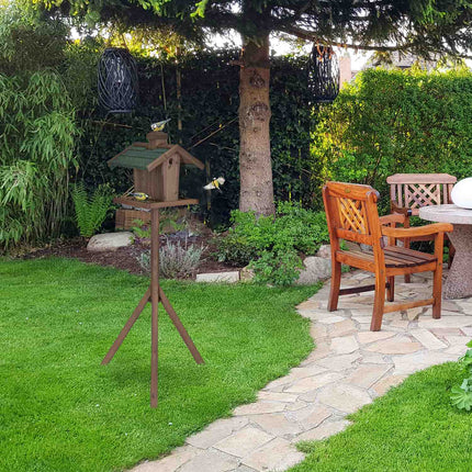Braunes Vogelhäuschen auf Stange