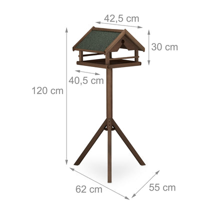 Table à oiseaux marron sur poteau