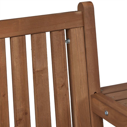 Braune Gartenbank mit Tisch
