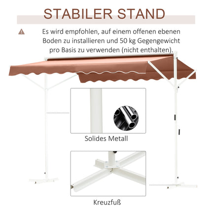Braune Terrassenmarkise mit Gelenkarm, 4x3M Gartenschirm