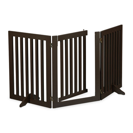 Portail de sécurité marron avec porte 70 cm