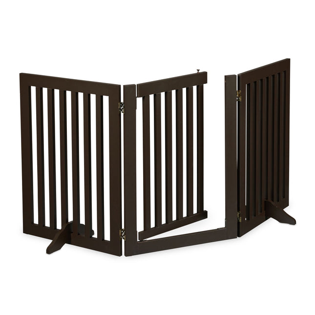 Portail de sécurité marron avec porte 70 cm