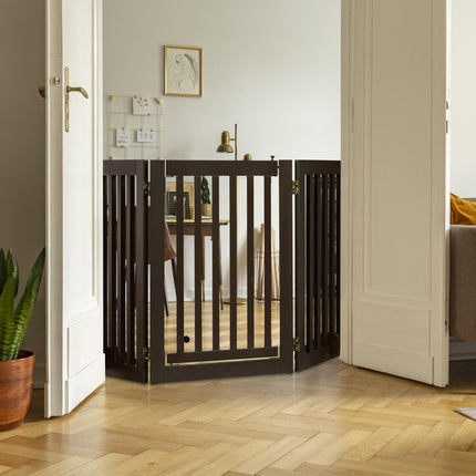 Portail de sécurité marron avec porte 70 cm