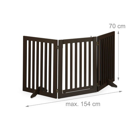Portail de sécurité marron avec porte 70 cm