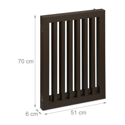 Portail de sécurité marron avec porte 70 cm