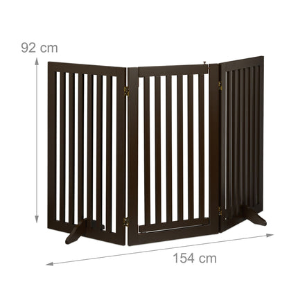 Portail de sécurité marron avec porte 92 cm