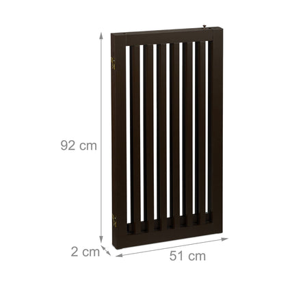 Portail de sécurité marron avec porte 92 cm