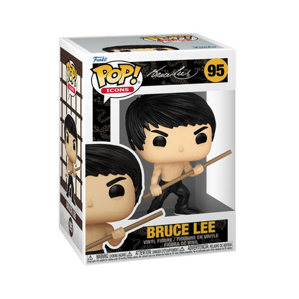 Figurine Funko Pop! en vinyle de Bruce Lee avec bâton de boxe à collectionner