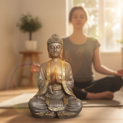 Buddha-Statue 38cm, wetterfestes Polyresin