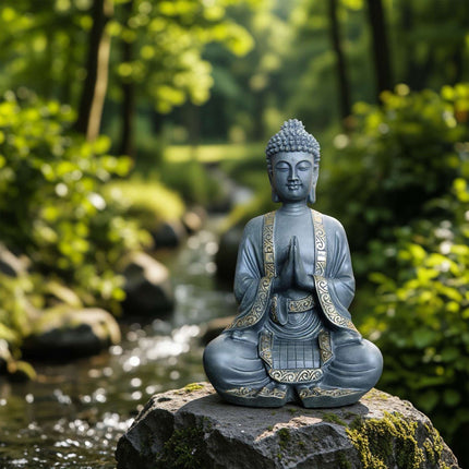 Buddha-Statue 38cm, wetterfestes Polyresin