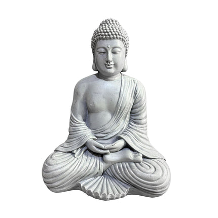 Statue de Bouddha, 42 cm, effet pierre, résistante aux intempéries