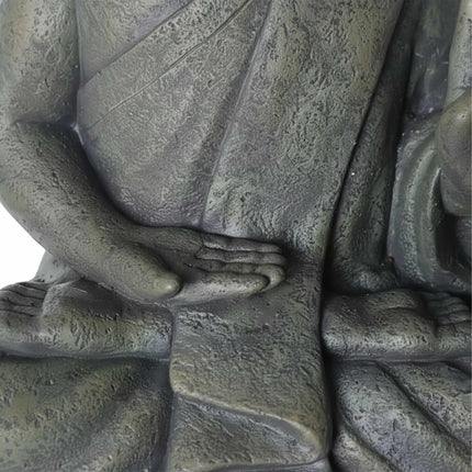 Statue de Bouddha 52 cm, résine polyuréthane résistante aux intempéries, finition pierre