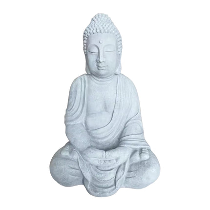 Statue de Bouddha, 70 cm, gris pierre, résistante aux intempéries
