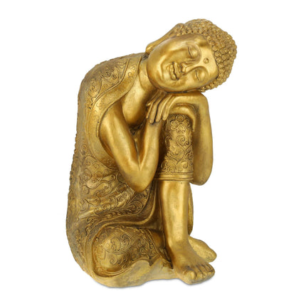 Statue de Bouddha avec la tête sur le genou