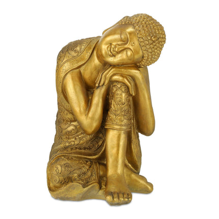 Statue de Bouddha avec la tête sur le genou