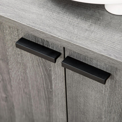 Graues Buffetschrank mit Weinregal, verstellbaren Einlegeböden