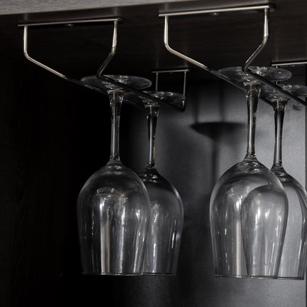 Graues Buffetschrank mit Weinregal, verstellbaren Einlegeböden