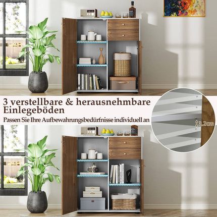 Buffetschrank mit verstellbaren Einlegeböden und Schubladen