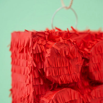 Baustein-Piñata-Set mit Stock & Maske