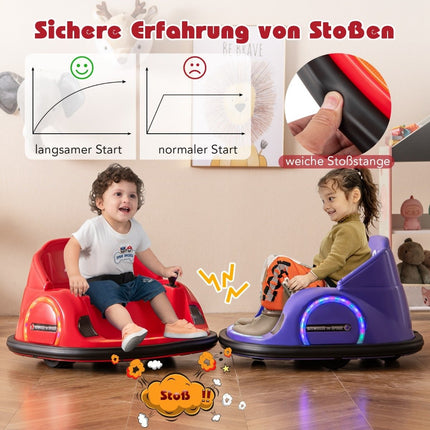 Auto-tamponneuse pour enfants, auto-tamponneuse électrique avec lumières LED clignotantes rouges