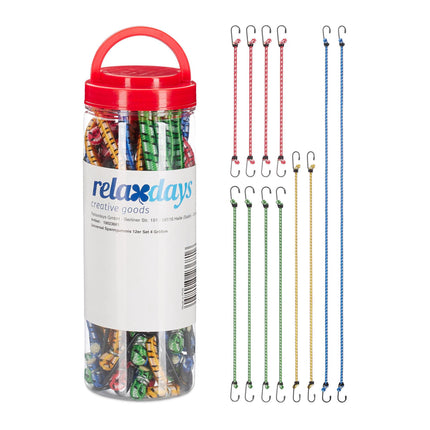 Bungee-Seil-Set mit 12 Gummiseilen in 4 Größen
