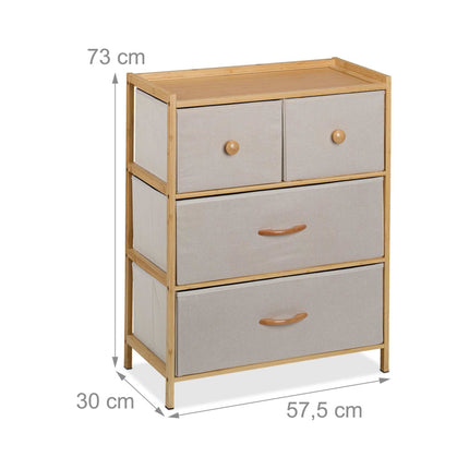 Bureau en bambou 4 tiroirs